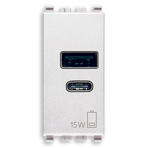 Vimar Eikon - USB A+C Voedingsunit 1M 15W 5V (wit)