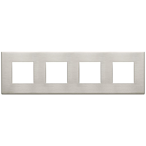 Vimar Eikon Exé - Plaque de recouvrement 8M - 2+2+2+2x71 (Métal brossé - Nickel)