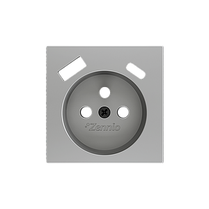 Zennio ZS55 -  Cache pour base de prise à borne avec USB C+A 55x55mm (Argenté)