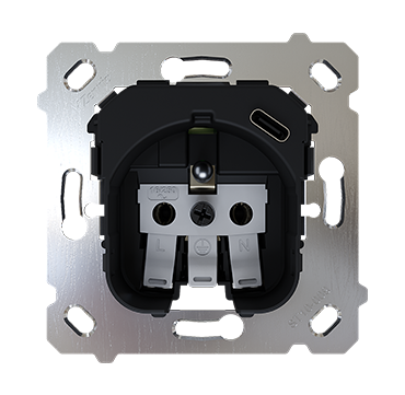 Zennio ZS55 - Insert pour prise à borne avec USB C 16A/250V