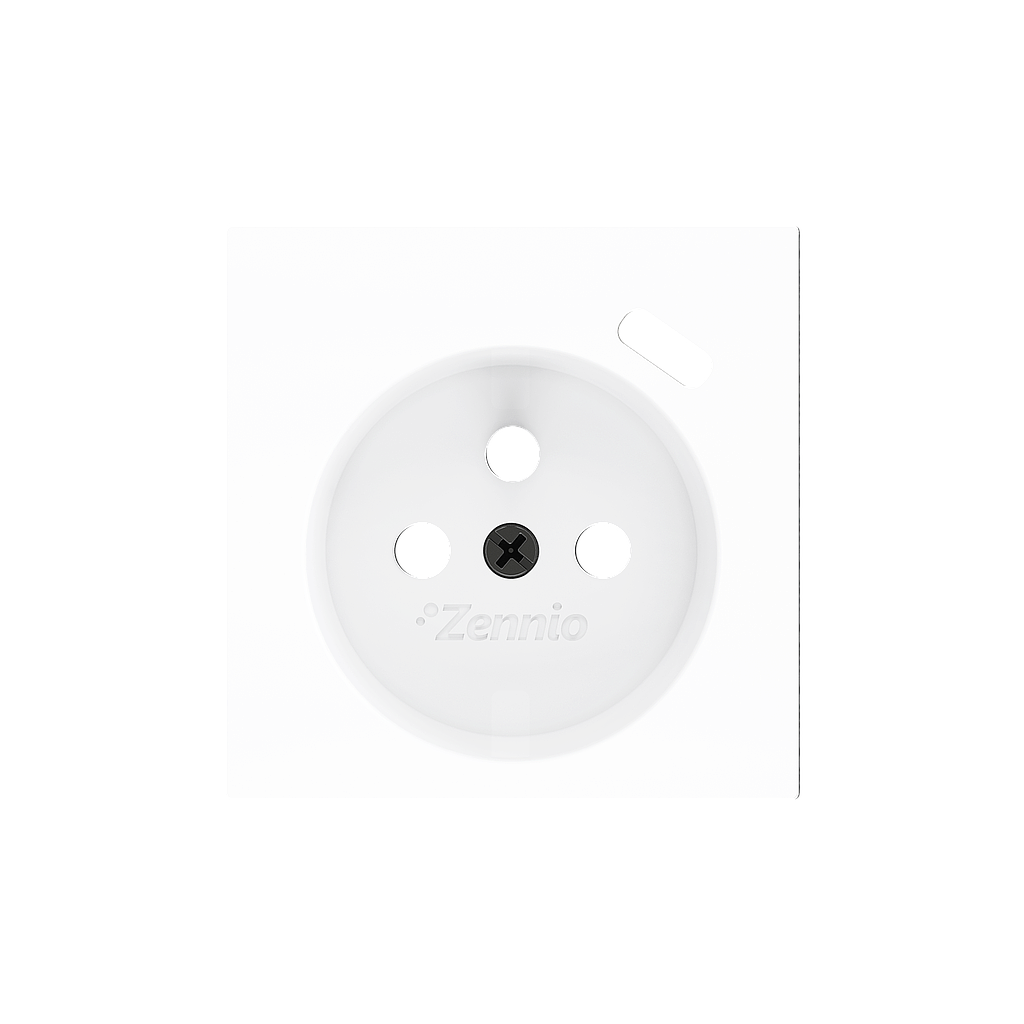 Zennio ZS55 - Centraalplaat 55x55mm voor penaarde stopcontact met USB C (Mat wit)