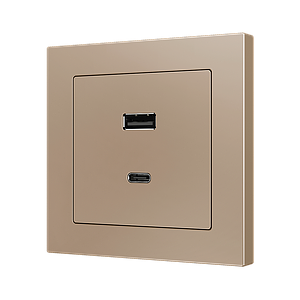 Zennio ZS55 - USB-C+A centraalplaat (Champagne)