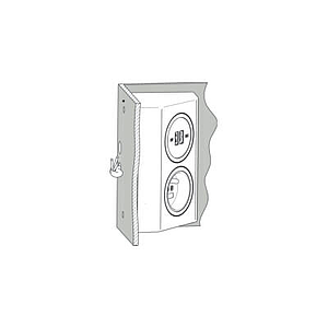Berker Integro Twin-Box (Galvanisé, chrome mat) - 1 prise à broche de terre (Noir mat) + 1 prise USB (Noir mat) - UE=24