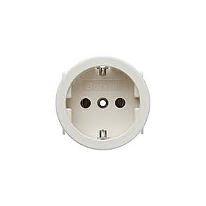 Berker Integro - Prise à encastrer schuko SNAP IN avec enjoliveur, ø50mm, EM=1,5mm (Blanc polaire mat) - UE=200