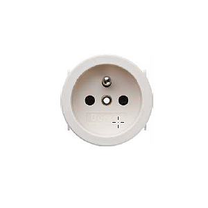 Berker Integro - Prise à encastrer avec broche de terre, ø50mm, EM=0,6-1,5mm (Blanc polaire mat) - UE=200