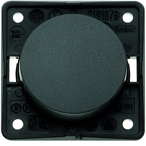 Berker Integro Flow/Pure - Interrupteur à bascule 2 pôles ON/OFF (Anthracite mat) - UE=10