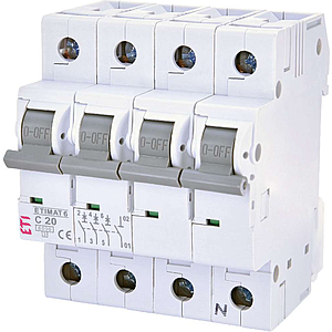 ETI Etimat 6 - Automaat C 3p+N 6kA 20A