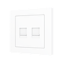 Zennio ZS55 - Centraalplaat voor dubbele RJ45 connector (Mat wit)